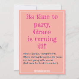 21e verjaardag Slechte beslissingen Uitnodiging