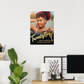 21e verjaardag sleutelparty zwart goud aangepaste  poster (Thuiskantoor)