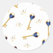 21e Verjaardag sleutels Ronde Sticker (Voorkant)