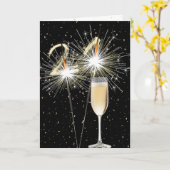 21e verjaardag Sparklers met witte wijn Kaart (Gele Bloem)