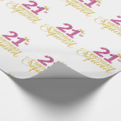 21e verjaardag Squad Party Kroon Roze Goud Cadeaupapier (Hoek)