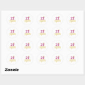 21e verjaardag Squad Party Kroon Roze Goud Ronde Sticker (Vel)