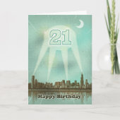 21e verjaardag Stad en Spotlights Kaart (Voorkant)