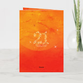 21e verjaardag - Star Number Red Oranje Glow Age 2 Kaart (Achterkant)