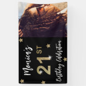 21e verjaardag sterren Foto Gold Party banner (Verticaal)