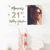 21e verjaardag sterren Foto Gold Party banner (Insitu)