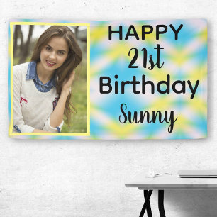 21e verjaardag stropdas verf een foto spandoek