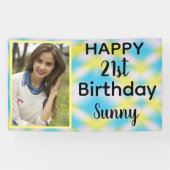 21e verjaardag stropdas verf een foto spandoek (Horizontaal)