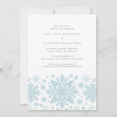 21e verjaardag Surprise Party Blue Snowflake Kaart (Voorkant)