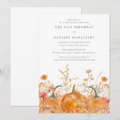 21e verjaardag Surprise Party Pompoen Wildflower Kaart (Voorkant / Achterkant)