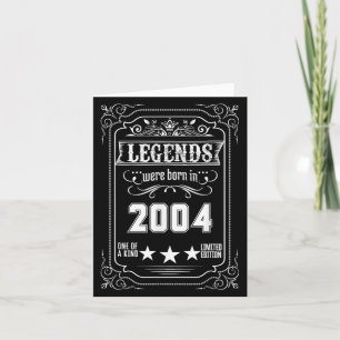 21e verjaardag T-shirt legendes geboren in 2004 2 Kaart