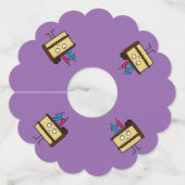 21e verjaardag taart met kaarsen chocolade ijsjes wijnglaslabel (Achterkant)