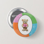 21e verjaardag Teddy Bear Ronde Button 5,7 Cm (Voorkant /achterkant)