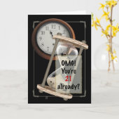 21e verjaardag - Time Flies Kaart (Gele Bloem)