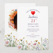 21e Verjaardag Tuin Bloemen Wild Meadow Foto Kaart (Voorkant / Achterkant)