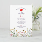 21e Verjaardag Tuin Bloemen Wild Meadow Foto Kaart (Staand voorkant)