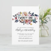 21e verjaardag tuinfeest kaart (Staand voorkant)