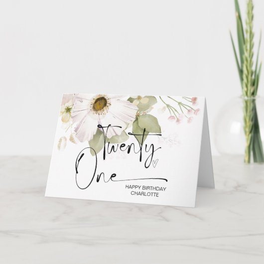21e verjaardag Twenty One Gelukkige Verjaardag voo Kaart (Voorkant)