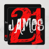 21e verjaardag Uitnodiging (Voorkant / Achterkant)