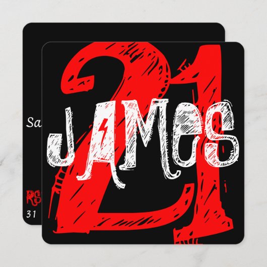 21e verjaardag Uitnodiging (Voorkant / Achterkant)