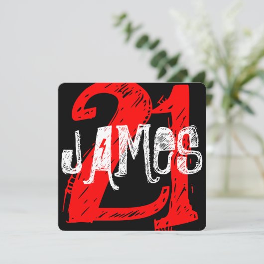 21e verjaardag Uitnodiging (Staand voorkant)