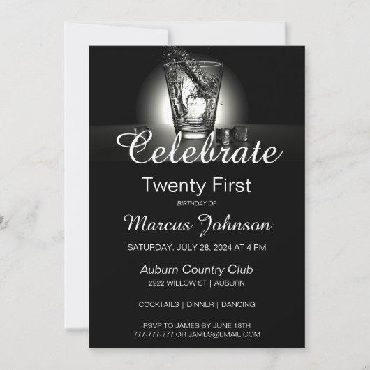 21e verjaardag uitnodiging (Voorkant)