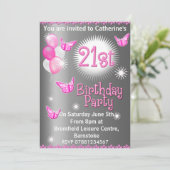 21e verjaardag uitnodiging (Staand voorkant)