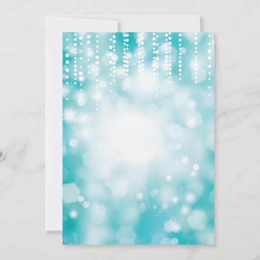 21e verjaardag Uitnodiging Blauwgroen Glitter (Achterkant)