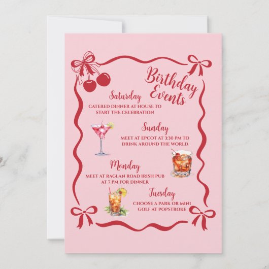 21e verjaardag Uitnodiging en route (Achterkant)