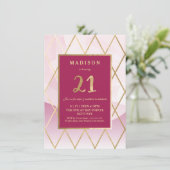 21e verjaardag uitnodiging - goud, elegant, trendy (Staand voorkant)
