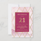 21e verjaardag uitnodiging - goud, elegant, trendy (Voorkant)