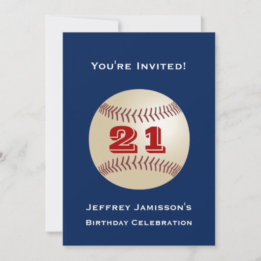 21e verjaardag Uitnodiging honkbal (Voorkant)