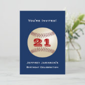 21e verjaardag Uitnodiging honkbal (Staand voorkant)