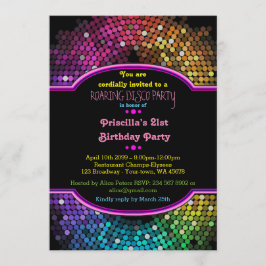 21e verjaardag uitnodiging Party, Disco Party, Gat