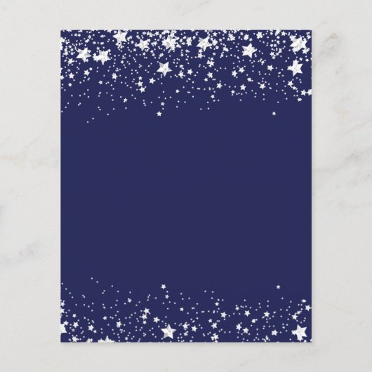 21e verjaardag - uitnodiging voor blauwe zilver -  flyer (Achterkant)