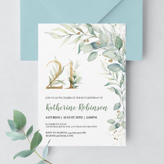 21e verjaardag uitnodiging voor haar volwassen ver