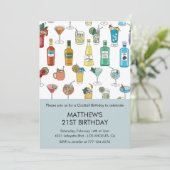 21e verjaardag uitnodigingen Cocktail Contemporary (Staand voorkant)