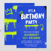 21e verjaardag Uitnodigingen Mannen Graffiti Spuit (Voorkant / Achterkant)