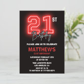 21e verjaardag Uitnodigingen Mannen Verjaardag (Staand voorkant)