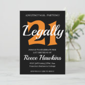 21e verjaardag uitnodigingen Modern zwart-wit (Staand voorkant)