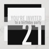 21e verjaardag Uitnodigingen van de Partij {Zilver (Voorkant / Achterkant)