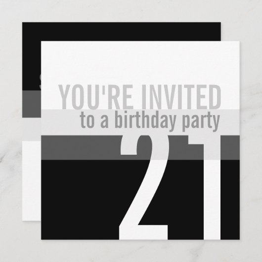 21e verjaardag Uitnodigingen van de Partij {Zilver (Voorkant / Achterkant)