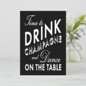 21e verjaardag Uitnodigingtijd om Champagne te Dri Kaart (Staand voorkant)