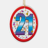 21e verjaardag v2 keramisch ornament (Rechts)