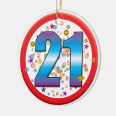 21e verjaardag v2 keramisch ornament (Links)