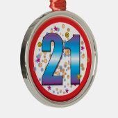 21e verjaardag v2 metalen ornament (Rechts)