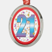 21e verjaardag v2 metalen ornament (Links)