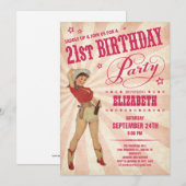 21e verjaardag van Cowgirl Kaart (Voorkant / Achterkant)