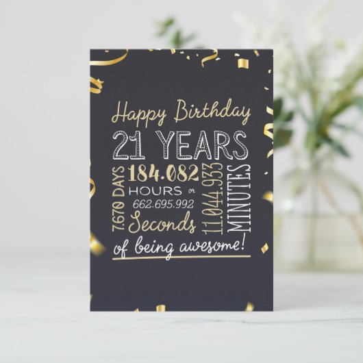 21e verjaardag van de 21e verjaardag van de Geweld Bedankkaart (Staand voorkant)