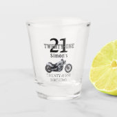 21e verjaardag van de 21ste motorfiets shot glas (Voorkant)